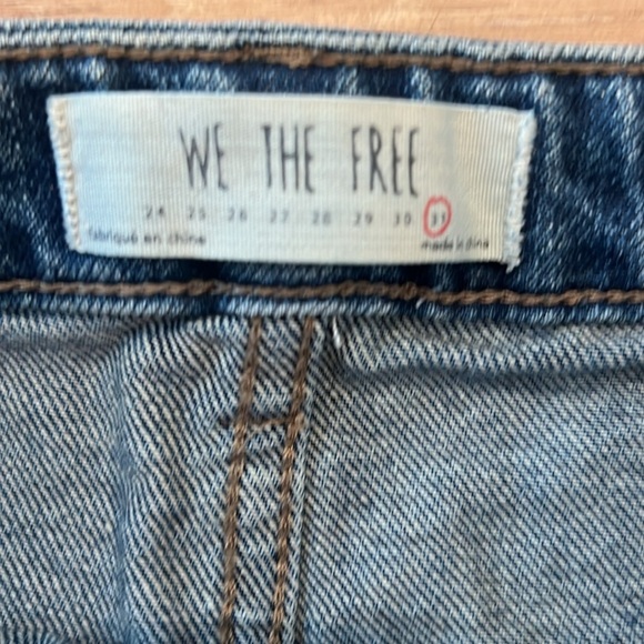 FP We The Free Zip Front Blue Denim Mini Skirt Size - 31 - Picture 5 of 10